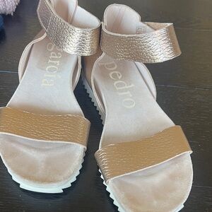 Pedro Garcia Metallic Gold Sandals